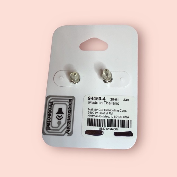 Sterling Silver Heart Stud Earring - Picture 2 of 3